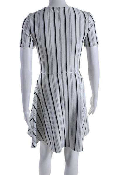 Opening Ceremony Womens Striped Short Sleeves A Line Dress White Black Size Smal