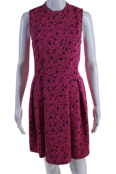 Marc New York Womens Floral Print Sleeveless A Line Dress Pink Black Size 2