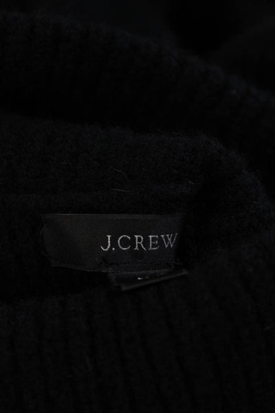 J Crew Womens Long Sleeves Turtleneck A Line Sweater Dress Black Wool Size Mediu