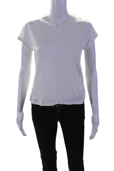 Allsaints Womesn Cotton Short Sleeve Crewneck T shirt White Size 6