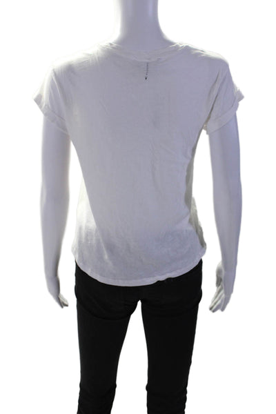 Allsaints Womesn Cotton Short Sleeve Crewneck T shirt White Size 6