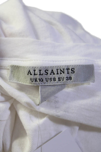 Allsaints Womesn Cotton Short Sleeve Crewneck T shirt White Size 6