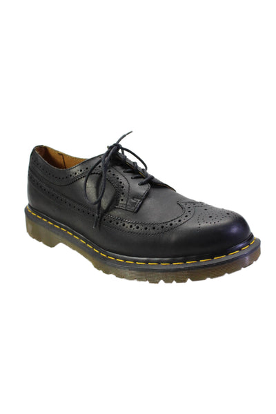 Dr. Martens Mens Leather Round Tow Lace Up Oxfords Dress Shoes Black Size 11