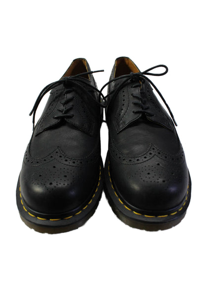 Dr. Martens Mens Leather Round Tow Lace Up Oxfords Dress Shoes Black Size 11