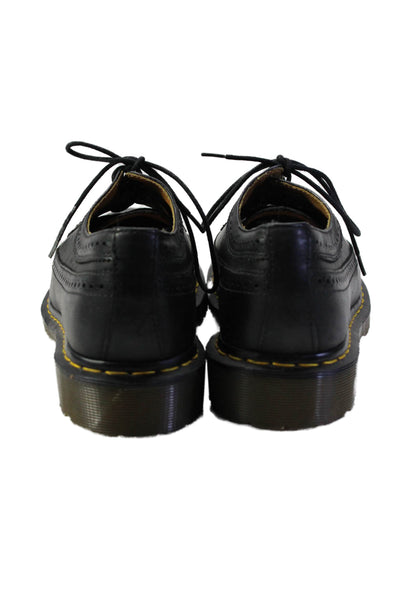 Dr. Martens Mens Leather Round Tow Lace Up Oxfords Dress Shoes Black Size 11