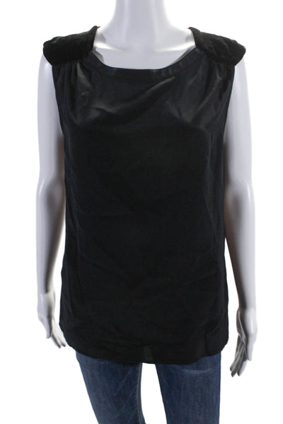 Judith & Charles Womens Back Button Sleeveless Tank Black Size 8 US