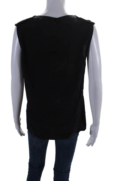 Judith & Charles Womens Back Button Sleeveless Tank Black Size 8 US