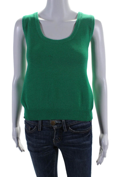 St. John Collection By Marie Gray Womens Scoop Neck Sleeveless Tank Green Size M