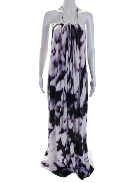 KAUFMANFRANCO Womens Purple Print Halter Maxi Purple Size 2 11272606