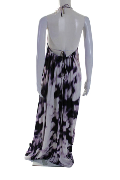 KAUFMANFRANCO Womens Purple Print Halter Maxi Purple Size 2 11272606