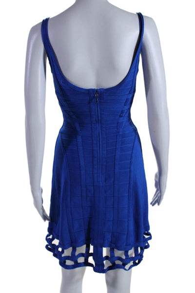 Hervé Léger Womens Blue Vivien Cage Dress Blue Size 0 14187997