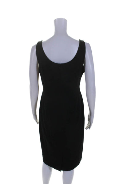 Eileen Fisher Womens Back Zip Scoop Neck Knee Length Shift Dress Black Small