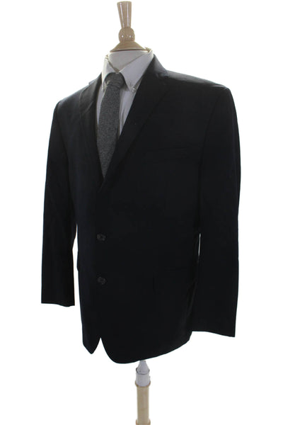 Lauren Ralph Lauren Mens Navy Blue Two Button Long Sleeve Blazer Size 44