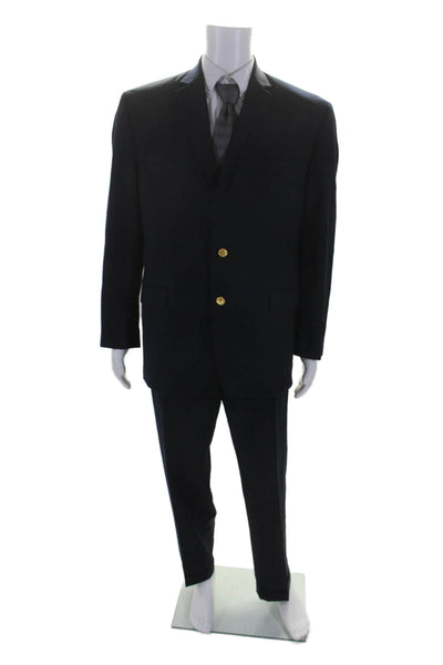 Lauren Ralph Lauren Mens Navy Two Button Long Sleeve Blazer Pant Suit Set Size40