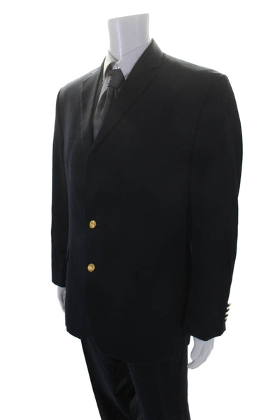 Lauren Ralph Lauren Mens Navy Two Button Long Sleeve Blazer Pant Suit Set Size40