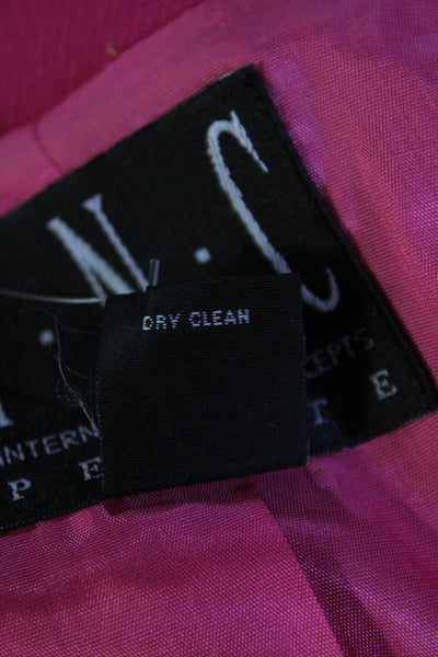 INC International Concepts Womens Wool Button Down Overcoat Pink Size P