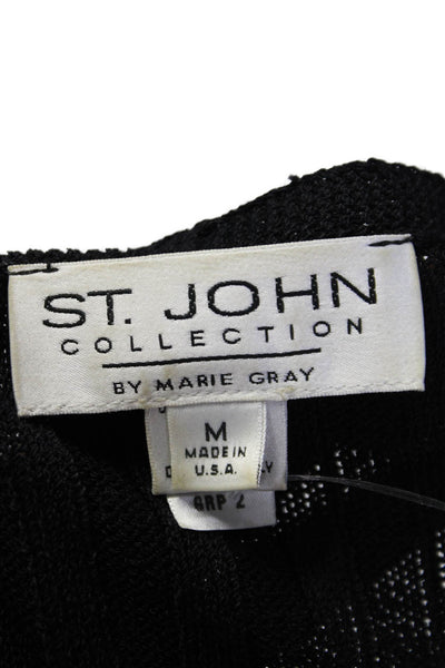 St. John Collection By Marie Gray Womens Shell Sweater Black Size Medium