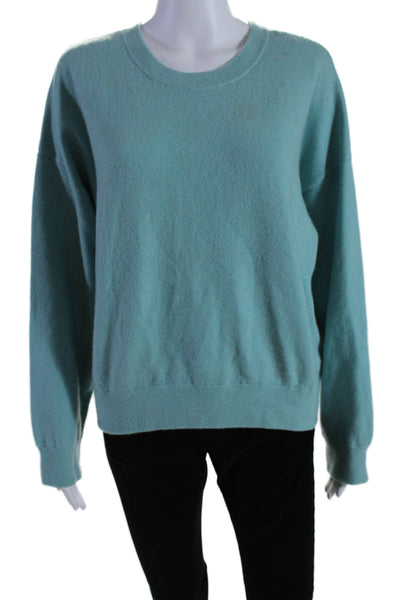 Vince Womens Long Sleeve Crew Neck Thick Knit Sweater Cashmere Blue Medium