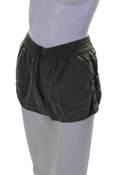 Joie Womens Olive Green High Waisted Pockets Pull On Mini Shorts Size XS