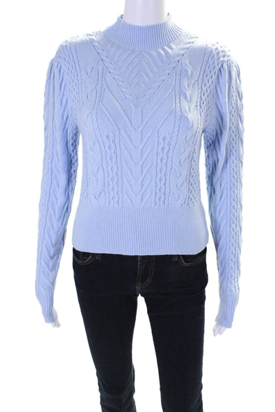 IN:05 Women's Mock Neck Long Sleeve Pullover Sweater Blue Size S