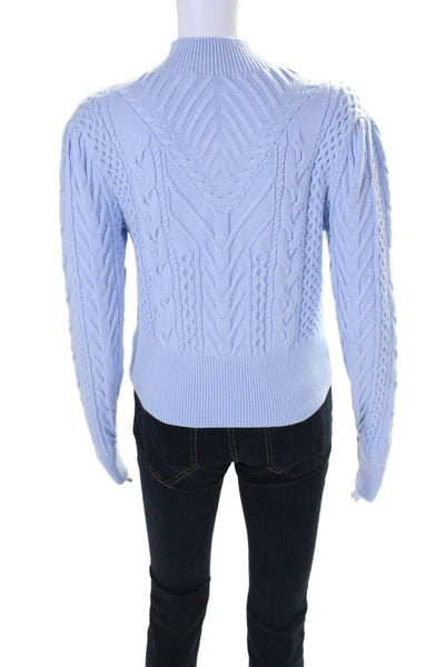 IN:05 Women's Mock Neck Long Sleeve Pullover Sweater Blue Size S