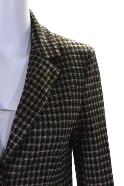 Seventy Women's One Button Plaid Blazer Jacket Brown Size 42