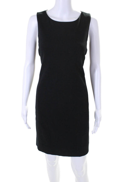 Eileen Fisher Womens Sleeveless Scoop Neck Knee Length Shift Dress Black Small