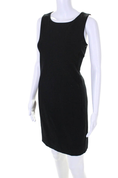 Eileen Fisher Womens Sleeveless Scoop Neck Knee Length Shift Dress Black Small