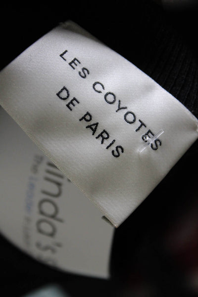 Les Coyotes De Paris Women's Round Neck Sleeveless Ribbed Blouse Black Size 16