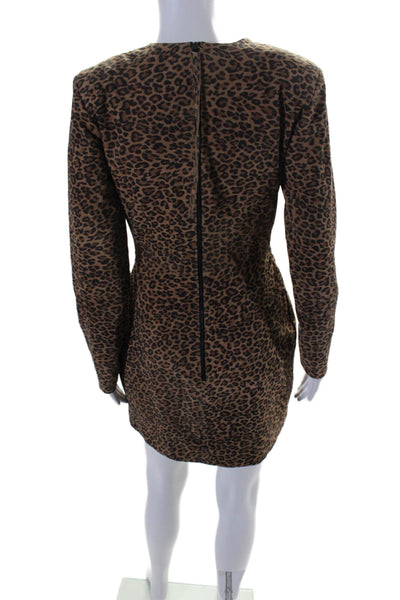 Lita By Ciara Women's Cutouts Suede Leather Mini Dress Animal Print Size S