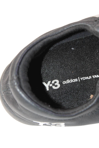 Adidas Y-3 Yohji Yamamoto Womens Leather Slip On Sneakers Black Size 4.5