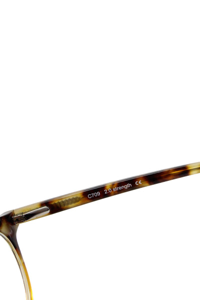 J. Mclaughlin Womens Janelle Spotted Round Framed Slip-On Reading Glasses 145MM