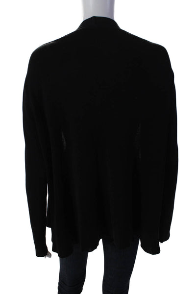 Escada Women's Long Sleeves Open Front Cardigan Sweater Black Size 42