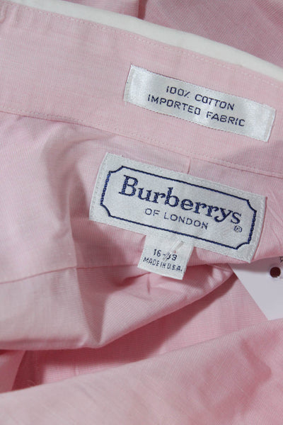 Burberry London Men's Collared Long Button Down Shirt Pink Size 16