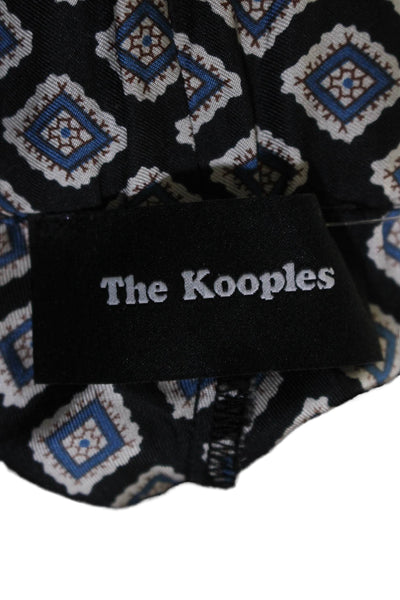 The Kooples Womens Silk Black Printed Drawstring Straight Leg Pants Size S