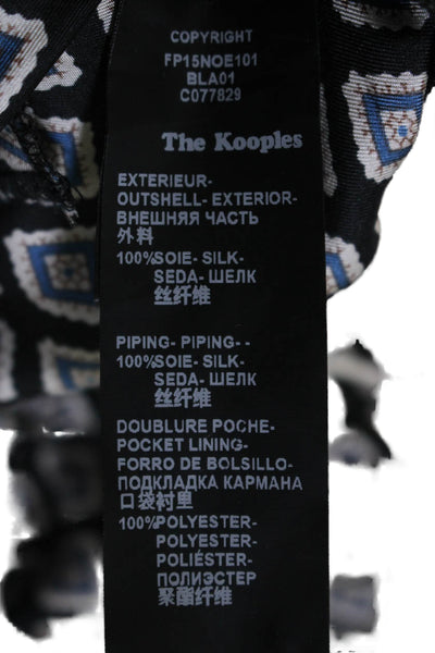 The Kooples Womens Silk Black Printed Drawstring Straight Leg Pants Size S