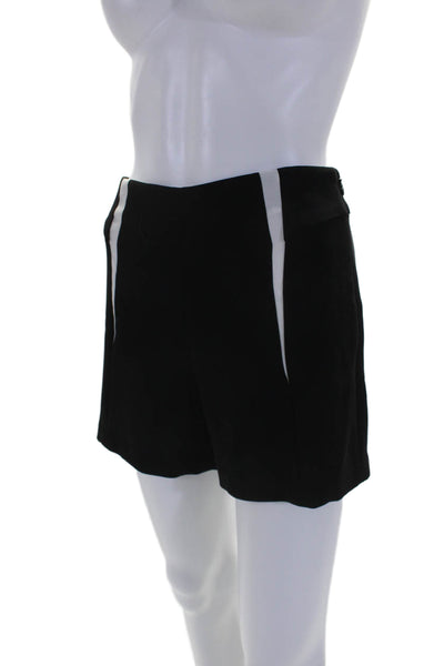 Rag & Bone Womens Black White Trim High Rise Side Zip Mini Shorts Size 0