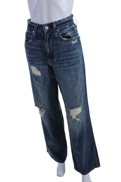 Amo Womens High Rise Frida Medium Wash Flare Leg Jeans Blue Pine Cotton Size 23