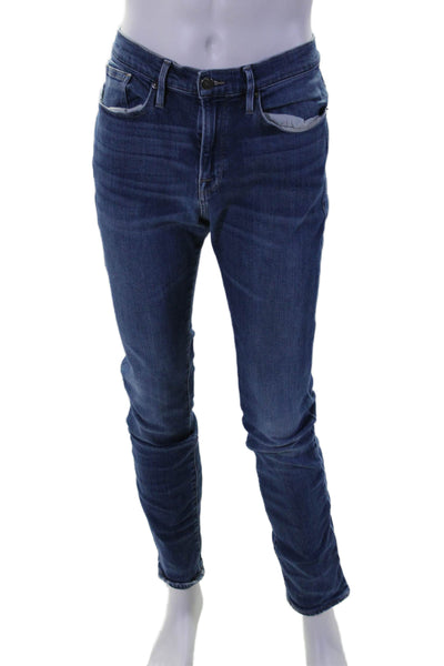 Frame Mens Le Homme Skinny Medium Washed Buttoned Zipped Jeans Blue Size EUR 34