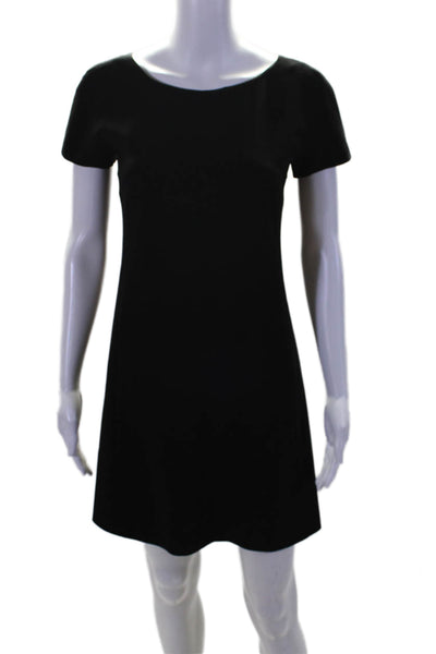 Theory Womens Scoop Neck Mid Calf Short Sleeve Dress Black Size 0