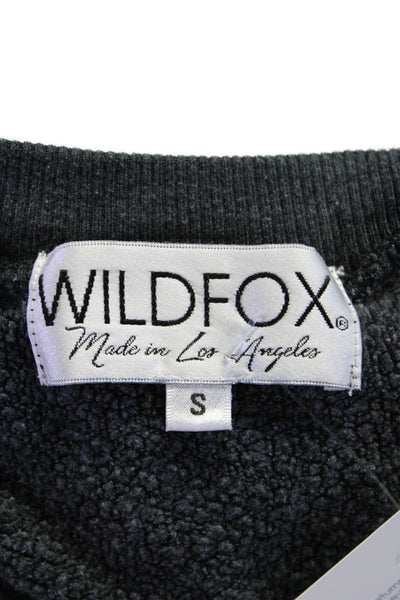 Wildfox Women's Long Sleeves Heart Print Pullover Sweatshirt Black Size S