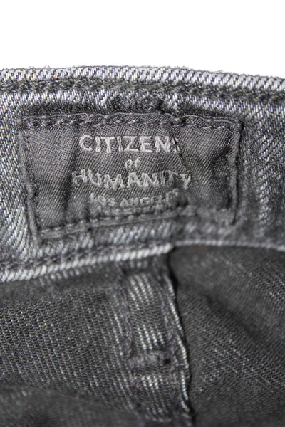 Citizens of Humanity Womens Mid Rise Rocket Skinny Leg Jeans Black Cotton Size 2