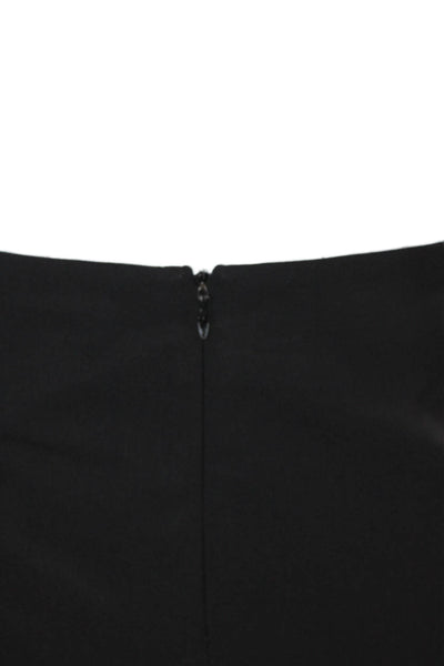 Theory Womens Unlined Knee Length Slit Pencil Skirt Black Size 0