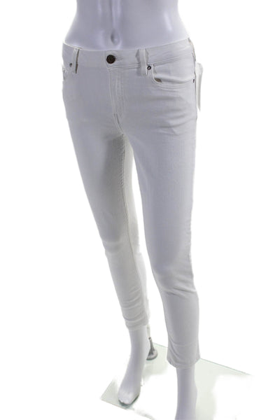 ACNE Studios Women's High Rise Zip Closure Skinny Jeans White Size 28