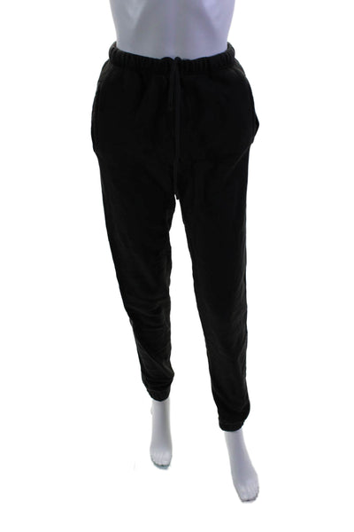 Joah Brown Women's Drawstring Waist Tapered Leg Sweat Pants Black Size XS