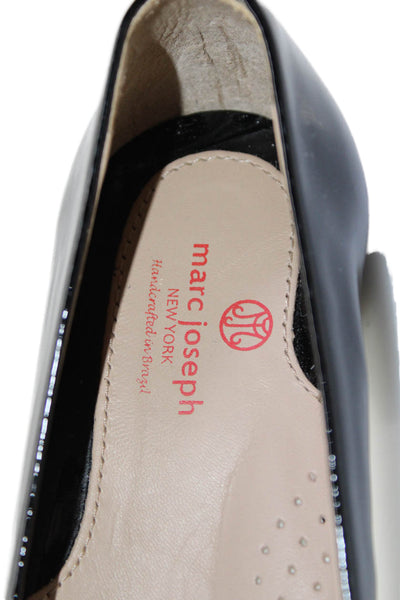 Marc Joseph New York Womens Patent Leather Almond Toe Ferris Flats Black Size 6