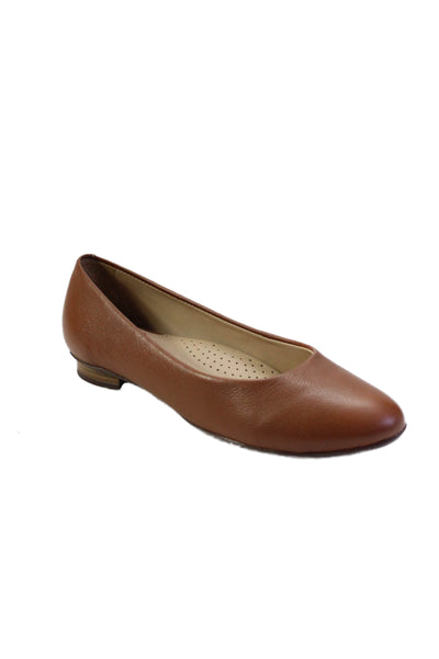 Marc Joseph New York Womens Leather Almond Toe Ferris Flats Brown Size 6US