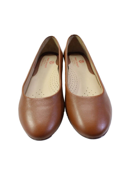 Marc Joseph New York Womens Leather Almond Toe Ferris Flats Brown Size 6US