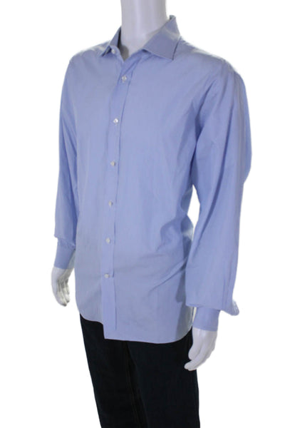 Ralph Lauren Men's Long Sleeves Button Down Shirt Blue Striped Size 17.5