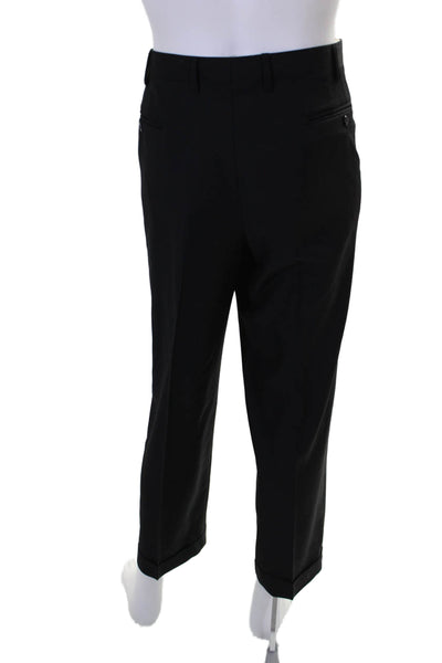 Zanella Men's Button Closure Flat Front Straight Leg Dress Pants Black Size 40